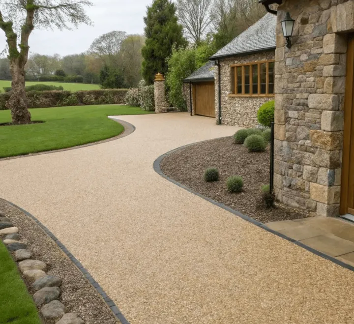 Resin-bound stone path